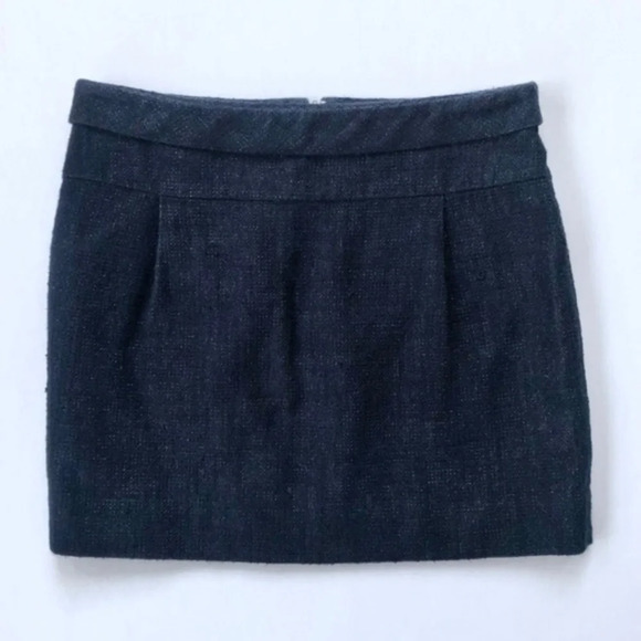 J. Crew Linen Tweed Mica Mini Skirt Metallic 2 - Picture 1 of 4